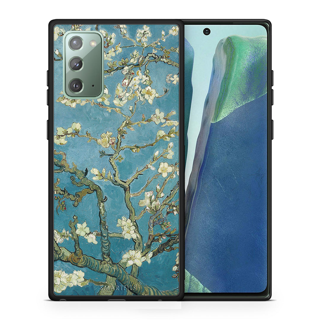 Θήκη Samsung Note 20 White Blossoms από τη Smartfits με σχέδιο στο πίσω μέρος και μαύρο περίβλημα | Samsung Note 20 White Blossoms case with colorful back and black bezels