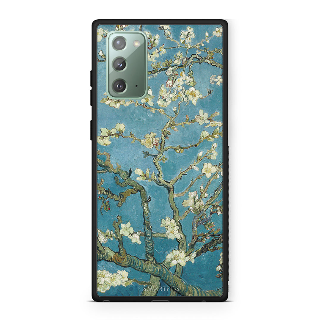 Samsung Note 20 White Blossoms θήκη από τη Smartfits με σχέδιο στο πίσω μέρος και μαύρο περίβλημα | Smartphone case with colorful back and black bezels by Smartfits