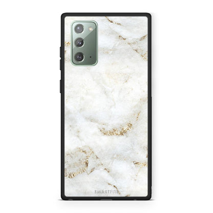 Samsung Note 20 White Gold Marble θήκη από τη Smartfits με σχέδιο στο πίσω μέρος και μαύρο περίβλημα | Smartphone case with colorful back and black bezels by Smartfits