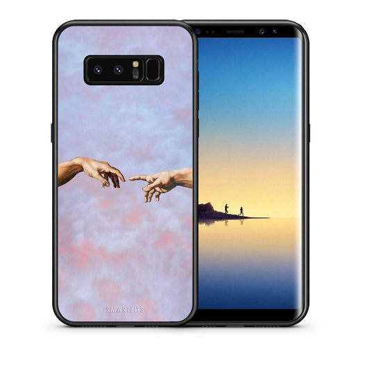 Θήκη Samsung Note 8 Adam Hand από τη Smartfits με σχέδιο στο πίσω μέρος και μαύρο περίβλημα | Samsung Note 8 Adam Hand case with colorful back and black bezels