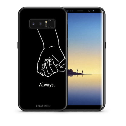 Θήκη Αγίου Βαλεντίνου Samsung Note 8 Always & Forever 1 από τη Smartfits με σχέδιο στο πίσω μέρος και μαύρο περίβλημα | Samsung Note 8 Always & Forever 1 case with colorful back and black bezels