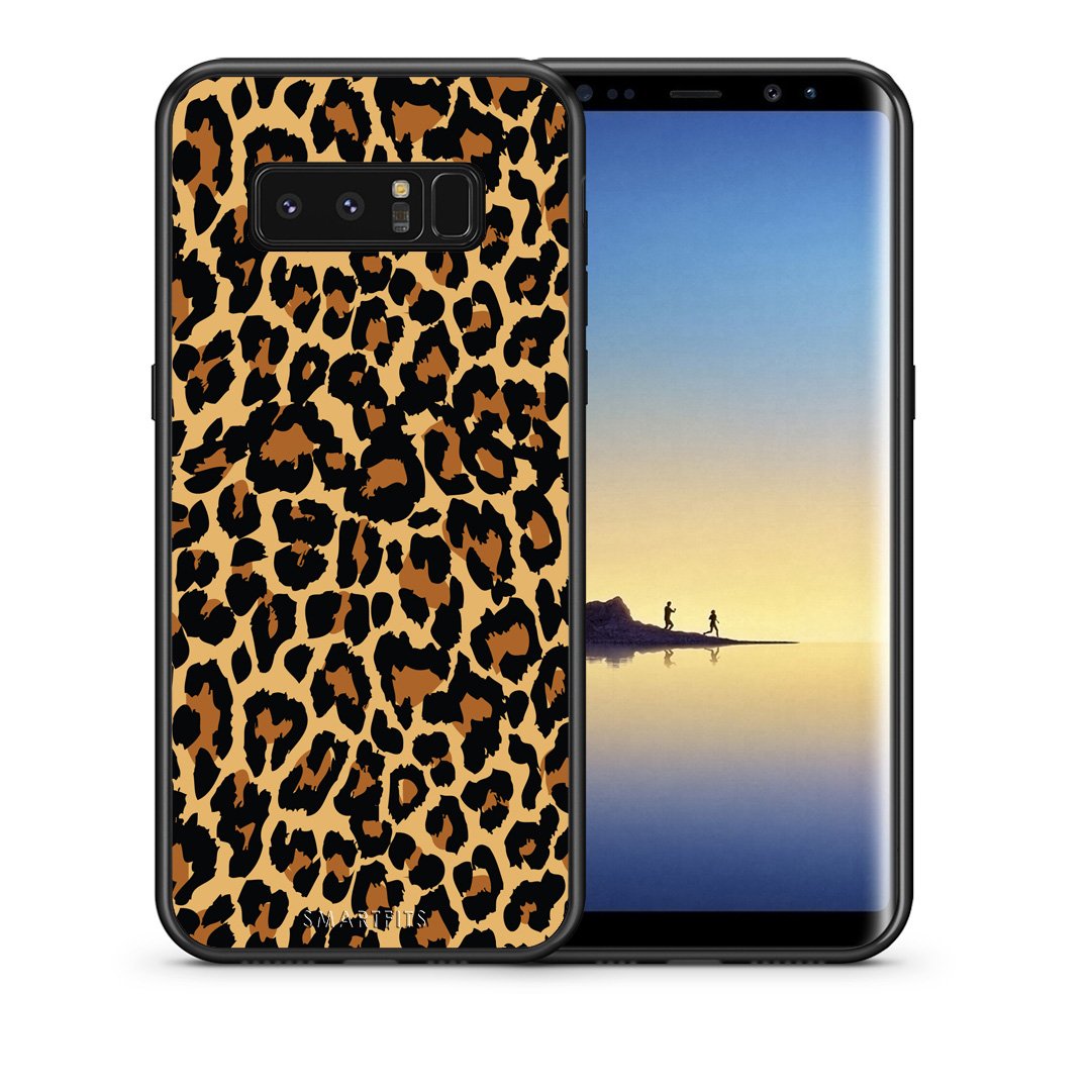 Θήκη Samsung Note 8 Leopard Animal από τη Smartfits με σχέδιο στο πίσω μέρος και μαύρο περίβλημα | Samsung Note 8 Leopard Animal case with colorful back and black bezels