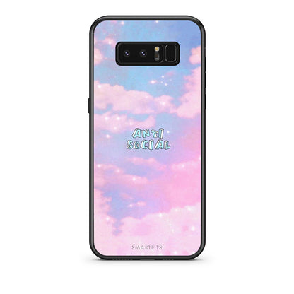 samsung note 8 Anti Social Θήκη Αγίου Βαλεντίνου από τη Smartfits με σχέδιο στο πίσω μέρος και μαύρο περίβλημα | Smartphone case with colorful back and black bezels by Smartfits