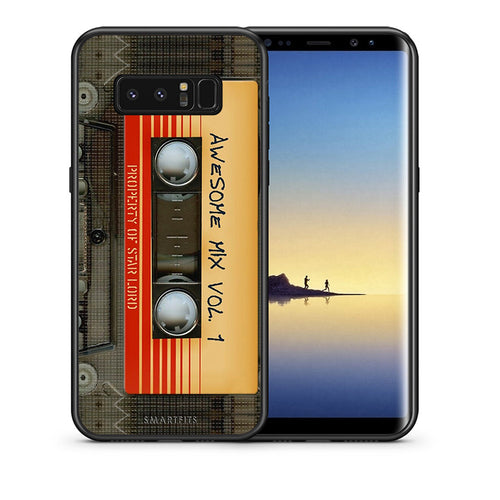 Θήκη Samsung Note 8 Awesome Mix από τη Smartfits με σχέδιο στο πίσω μέρος και μαύρο περίβλημα | Samsung Note 8 Awesome Mix case with colorful back and black bezels