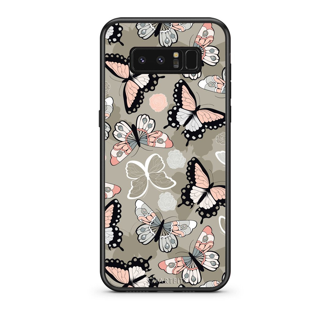 135 - samsung galaxy note 8 Butterflies Boho case, cover, bumper