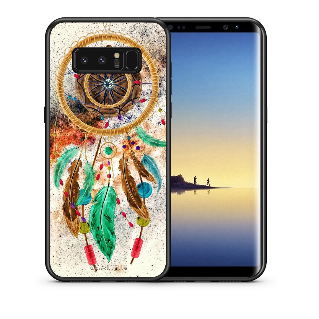 Θήκη Samsung Note 8 DreamCatcher Boho από τη Smartfits με σχέδιο στο πίσω μέρος και μαύρο περίβλημα | Samsung Note 8 DreamCatcher Boho case with colorful back and black bezels