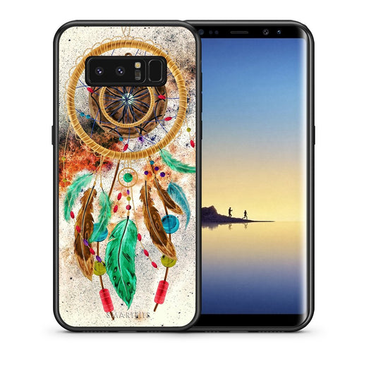 Θήκη Samsung Note 8 DreamCatcher Boho από τη Smartfits με σχέδιο στο πίσω μέρος και μαύρο περίβλημα | Samsung Note 8 DreamCatcher Boho case with colorful back and black bezels