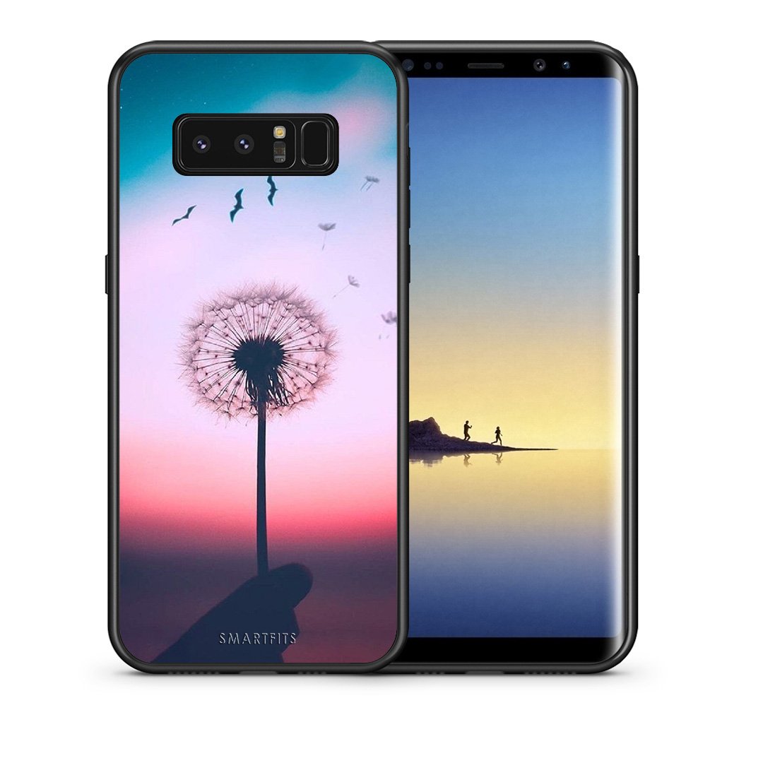 Θήκη Samsung Note 8 Wish Boho από τη Smartfits με σχέδιο στο πίσω μέρος και μαύρο περίβλημα | Samsung Note 8 Wish Boho case with colorful back and black bezels