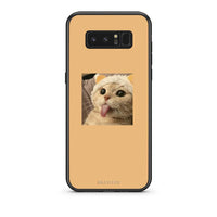 Thumbnail for samsung note 8 Cat Tongue θήκη από τη Smartfits με σχέδιο στο πίσω μέρος και μαύρο περίβλημα | Smartphone case with colorful back and black bezels by Smartfits