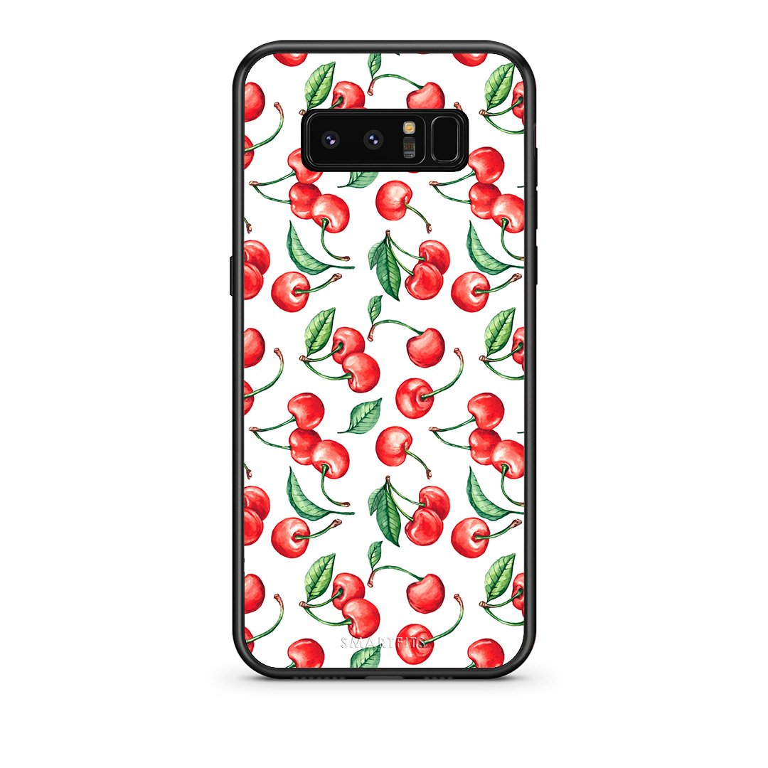 samsung note 8 Cherry Summer θήκη από τη Smartfits με σχέδιο στο πίσω μέρος και μαύρο περίβλημα | Smartphone case with colorful back and black bezels by Smartfits
