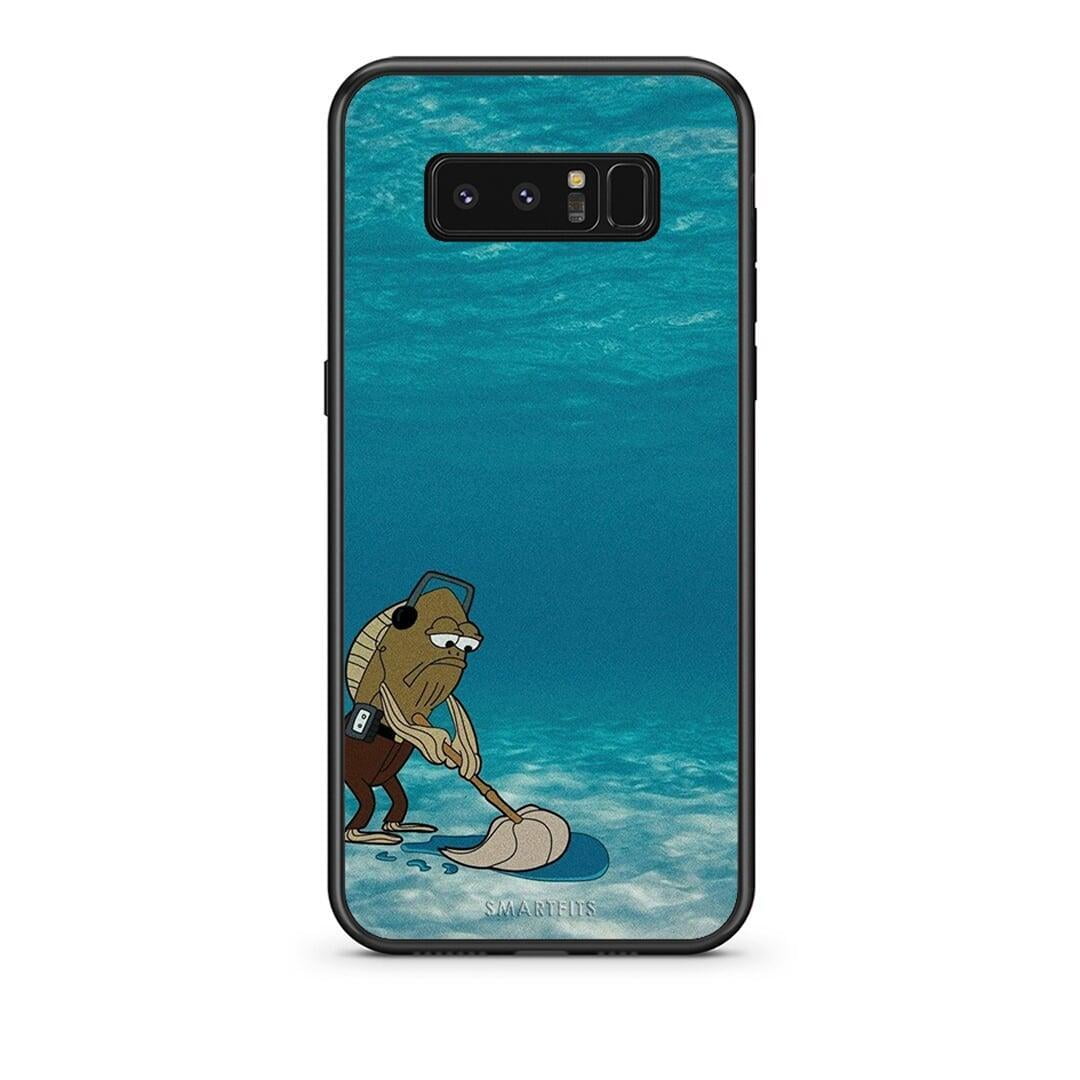 samsung note 8 Clean The Ocean Θήκη από τη Smartfits με σχέδιο στο πίσω μέρος και μαύρο περίβλημα | Smartphone case with colorful back and black bezels by Smartfits