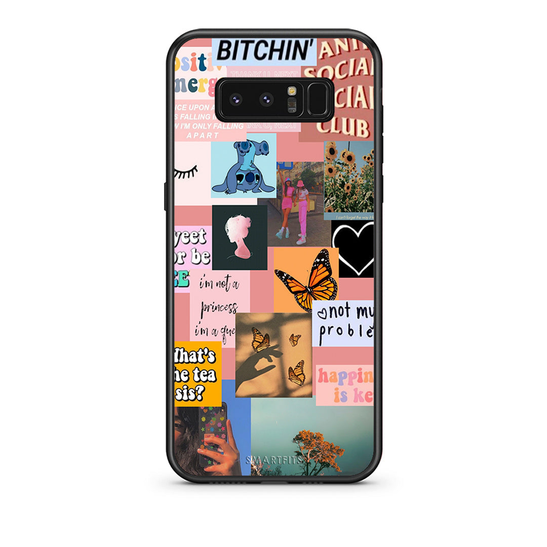 samsung note 8 Collage Bitchin Θήκη Αγίου Βαλεντίνου από τη Smartfits με σχέδιο στο πίσω μέρος και μαύρο περίβλημα | Smartphone case with colorful back and black bezels by Smartfits