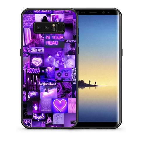 Θήκη Αγίου Βαλεντίνου Samsung Note 8 Collage Stay Wild από τη Smartfits με σχέδιο στο πίσω μέρος και μαύρο περίβλημα | Samsung Note 8 Collage Stay Wild case with colorful back and black bezels