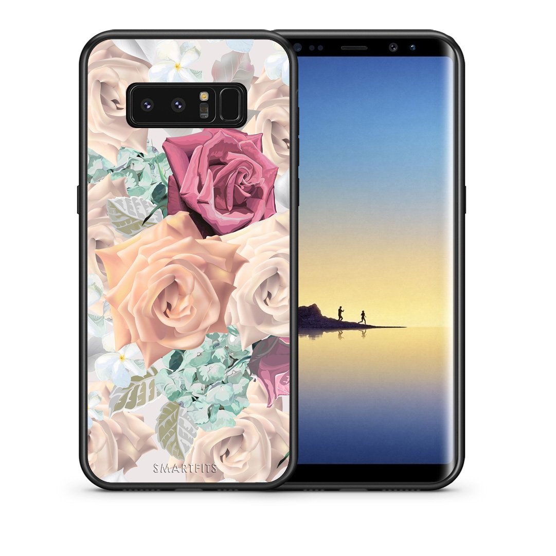 Θήκη Samsung Note 8 Bouquet Floral από τη Smartfits με σχέδιο στο πίσω μέρος και μαύρο περίβλημα | Samsung Note 8 Bouquet Floral case with colorful back and black bezels