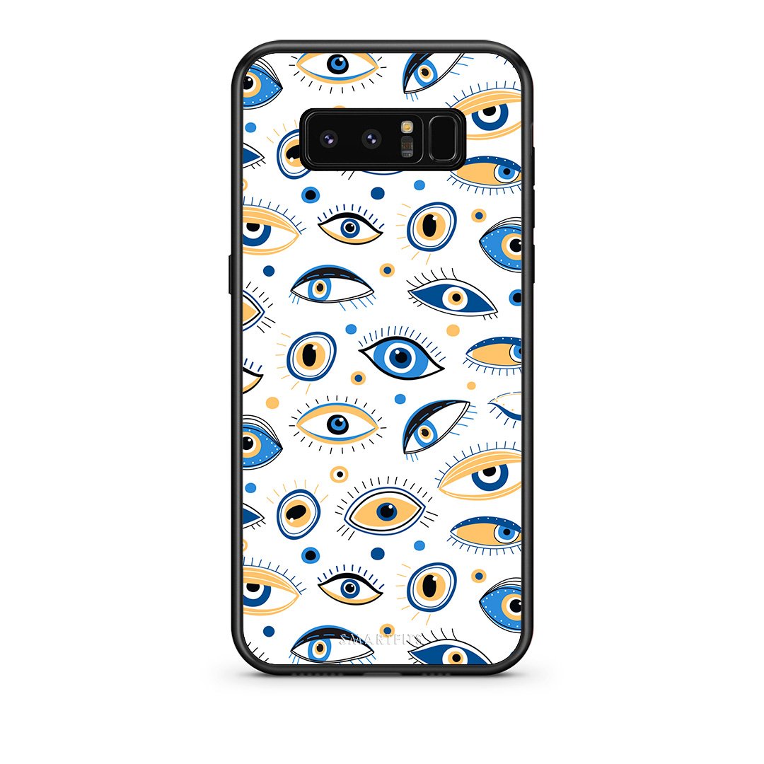 samsung note 8 Ftou Ftou θήκη από τη Smartfits με σχέδιο στο πίσω μέρος και μαύρο περίβλημα | Smartphone case with colorful back and black bezels by Smartfits