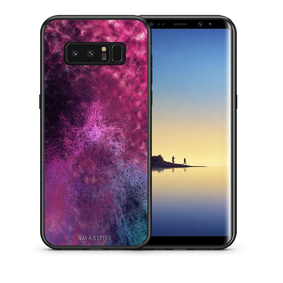 Θήκη Samsung Note 8 Aurora Galaxy από τη Smartfits με σχέδιο στο πίσω μέρος και μαύρο περίβλημα | Samsung Note 8 Aurora Galaxy case with colorful back and black bezels