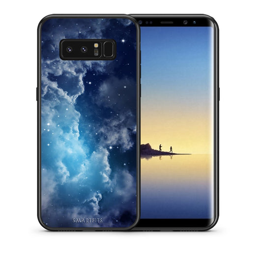 Θήκη Samsung Note 8 Blue Sky Galaxy από τη Smartfits με σχέδιο στο πίσω μέρος και μαύρο περίβλημα | Samsung Note 8 Blue Sky Galaxy case with colorful back and black bezels