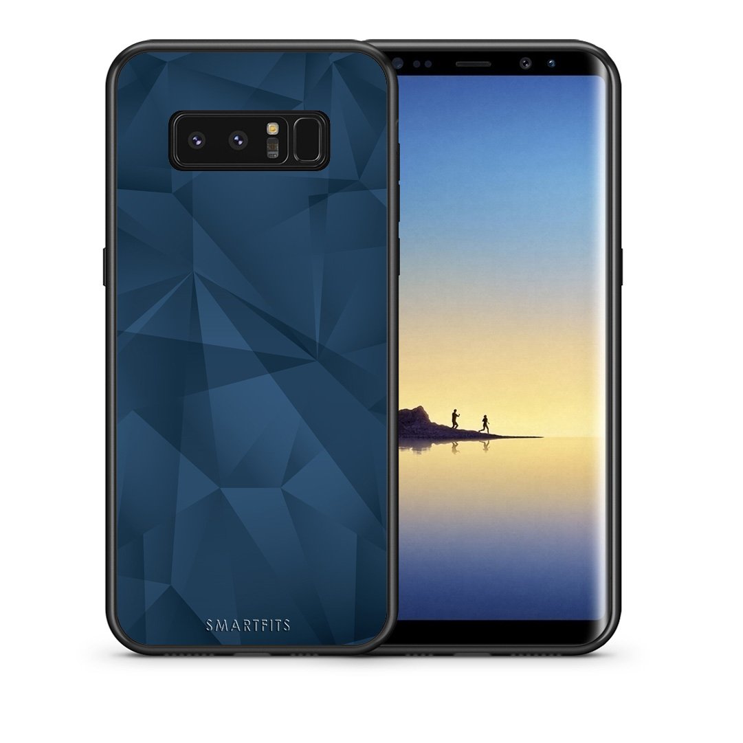 Θήκη Samsung Note 8 Blue Abstract Geometric από τη Smartfits με σχέδιο στο πίσω μέρος και μαύρο περίβλημα | Samsung Note 8 Blue Abstract Geometric case with colorful back and black bezels