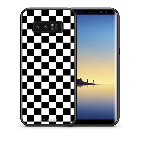 Θήκη Samsung Note 8 Squares Geometric από τη Smartfits με σχέδιο στο πίσω μέρος και μαύρο περίβλημα | Samsung Note 8 Squares Geometric case with colorful back and black bezels
