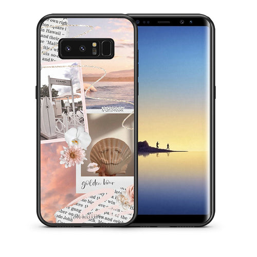 Θήκη Αγίου Βαλεντίνου Samsung Note 8 Golden Hour από τη Smartfits με σχέδιο στο πίσω μέρος και μαύρο περίβλημα | Samsung Note 8 Golden Hour case with colorful back and black bezels