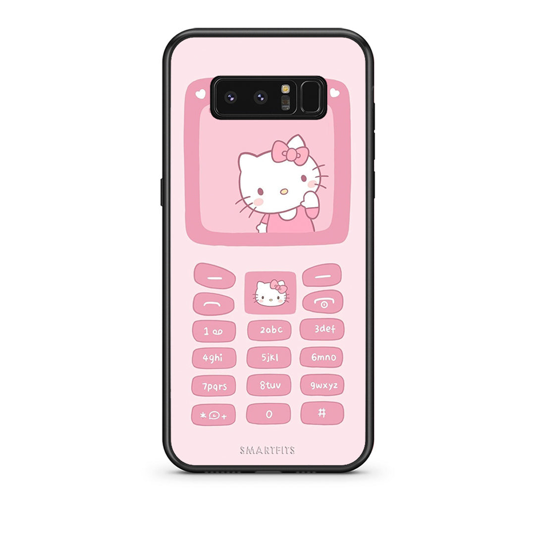 samsung note 8 Hello Kitten Θήκη Αγίου Βαλεντίνου από τη Smartfits με σχέδιο στο πίσω μέρος και μαύρο περίβλημα | Smartphone case with colorful back and black bezels by Smartfits
