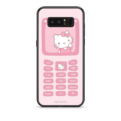 samsung note 8 Hello Kitten Θήκη Αγίου Βαλεντίνου από τη Smartfits με σχέδιο στο πίσω μέρος και μαύρο περίβλημα | Smartphone case with colorful back and black bezels by Smartfits