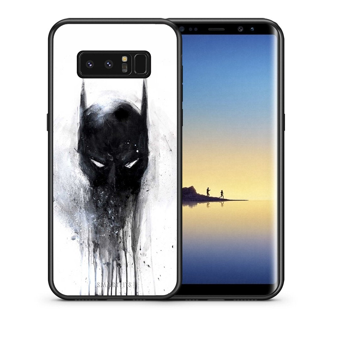 Θήκη Samsung Note 8 Paint Bat Hero από τη Smartfits με σχέδιο στο πίσω μέρος και μαύρο περίβλημα | Samsung Note 8 Paint Bat Hero case with colorful back and black bezels