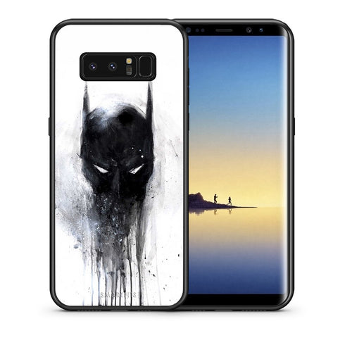Θήκη Samsung Note 8 Paint Bat Hero από τη Smartfits με σχέδιο στο πίσω μέρος και μαύρο περίβλημα | Samsung Note 8 Paint Bat Hero case with colorful back and black bezels