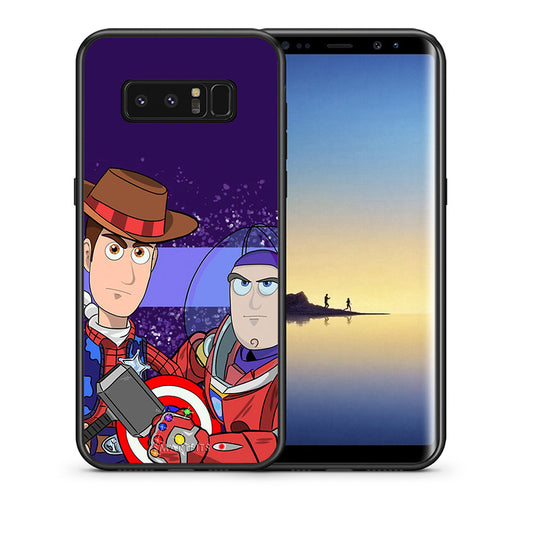 Θήκη Samsung Note 8 Infinity Story από τη Smartfits με σχέδιο στο πίσω μέρος και μαύρο περίβλημα | Samsung Note 8 Infinity Story case with colorful back and black bezels
