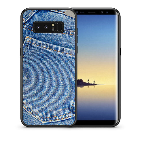 Θήκη Samsung Note 8 Jeans Pocket από τη Smartfits με σχέδιο στο πίσω μέρος και μαύρο περίβλημα | Samsung Note 8 Jeans Pocket case with colorful back and black bezels