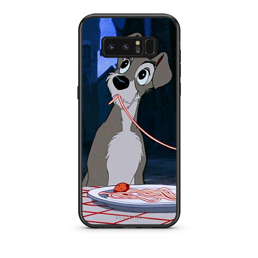 samsung note 8 Lady And Tramp 1 Θήκη Αγίου Βαλεντίνου από τη Smartfits με σχέδιο στο πίσω μέρος και μαύρο περίβλημα | Smartphone case with colorful back and black bezels by Smartfits