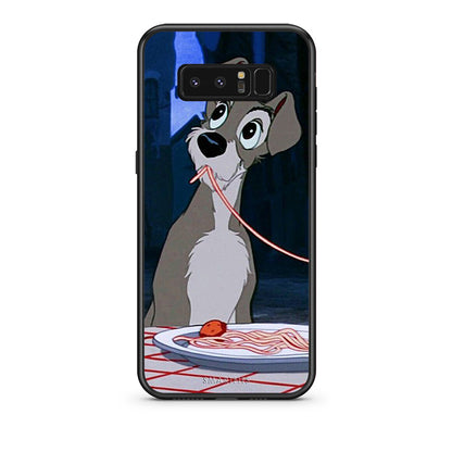 samsung note 8 Lady And Tramp 1 Θήκη Αγίου Βαλεντίνου από τη Smartfits με σχέδιο στο πίσω μέρος και μαύρο περίβλημα | Smartphone case with colorful back and black bezels by Smartfits