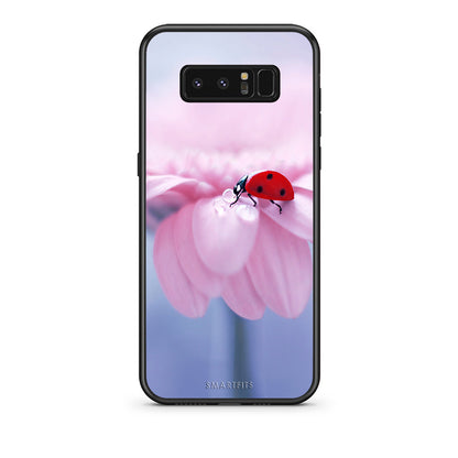 samsung note 8 Ladybug Flower θήκη από τη Smartfits με σχέδιο στο πίσω μέρος και μαύρο περίβλημα | Smartphone case with colorful back and black bezels by Smartfits