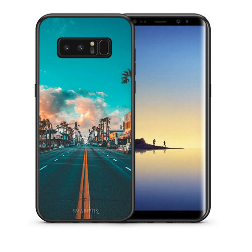 Θήκη Samsung Note 8 City Landscape από τη Smartfits με σχέδιο στο πίσω μέρος και μαύρο περίβλημα | Samsung Note 8 City Landscape case with colorful back and black bezels