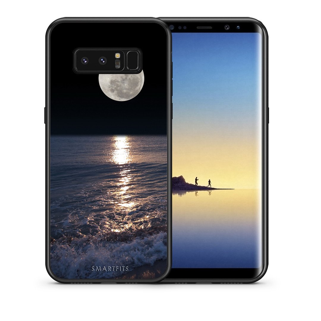Θήκη Samsung Note 8 Moon Landscape από τη Smartfits με σχέδιο στο πίσω μέρος και μαύρο περίβλημα | Samsung Note 8 Moon Landscape case with colorful back and black bezels