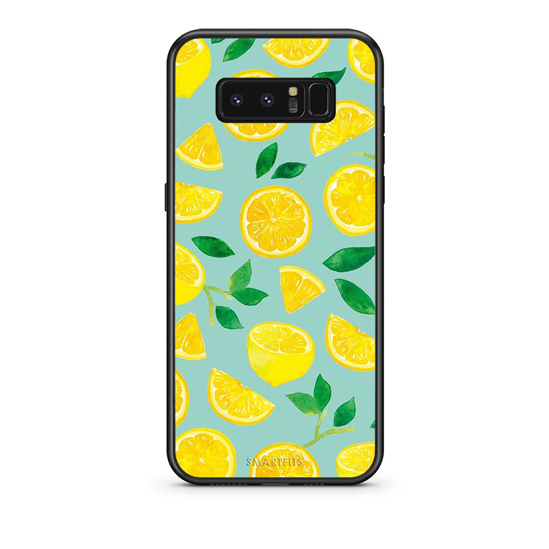 samsung note 8 Lemons θήκη από τη Smartfits με σχέδιο στο πίσω μέρος και μαύρο περίβλημα | Smartphone case with colorful back and black bezels by Smartfits