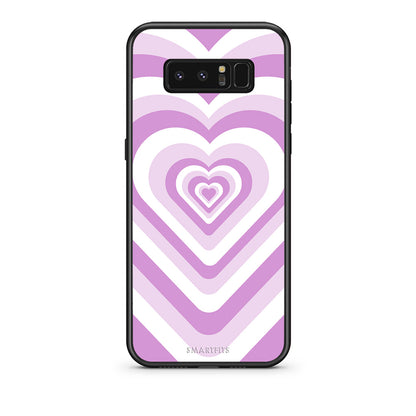 samsung note 8 Lilac Hearts θήκη από τη Smartfits με σχέδιο στο πίσω μέρος και μαύρο περίβλημα | Smartphone case with colorful back and black bezels by Smartfits