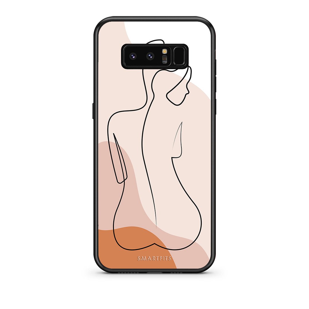 samsung note 8 LineArt Woman θήκη από τη Smartfits με σχέδιο στο πίσω μέρος και μαύρο περίβλημα | Smartphone case with colorful back and black bezels by Smartfits
