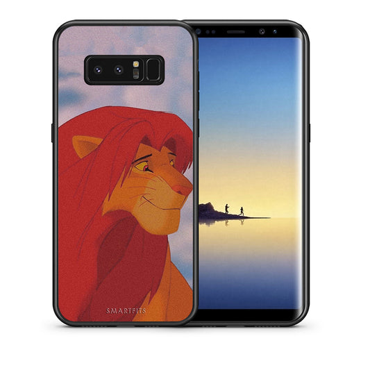 Θήκη Αγίου Βαλεντίνου Samsung Note 8 Lion Love 1 από τη Smartfits με σχέδιο στο πίσω μέρος και μαύρο περίβλημα | Samsung Note 8 Lion Love 1 case with colorful back and black bezels
