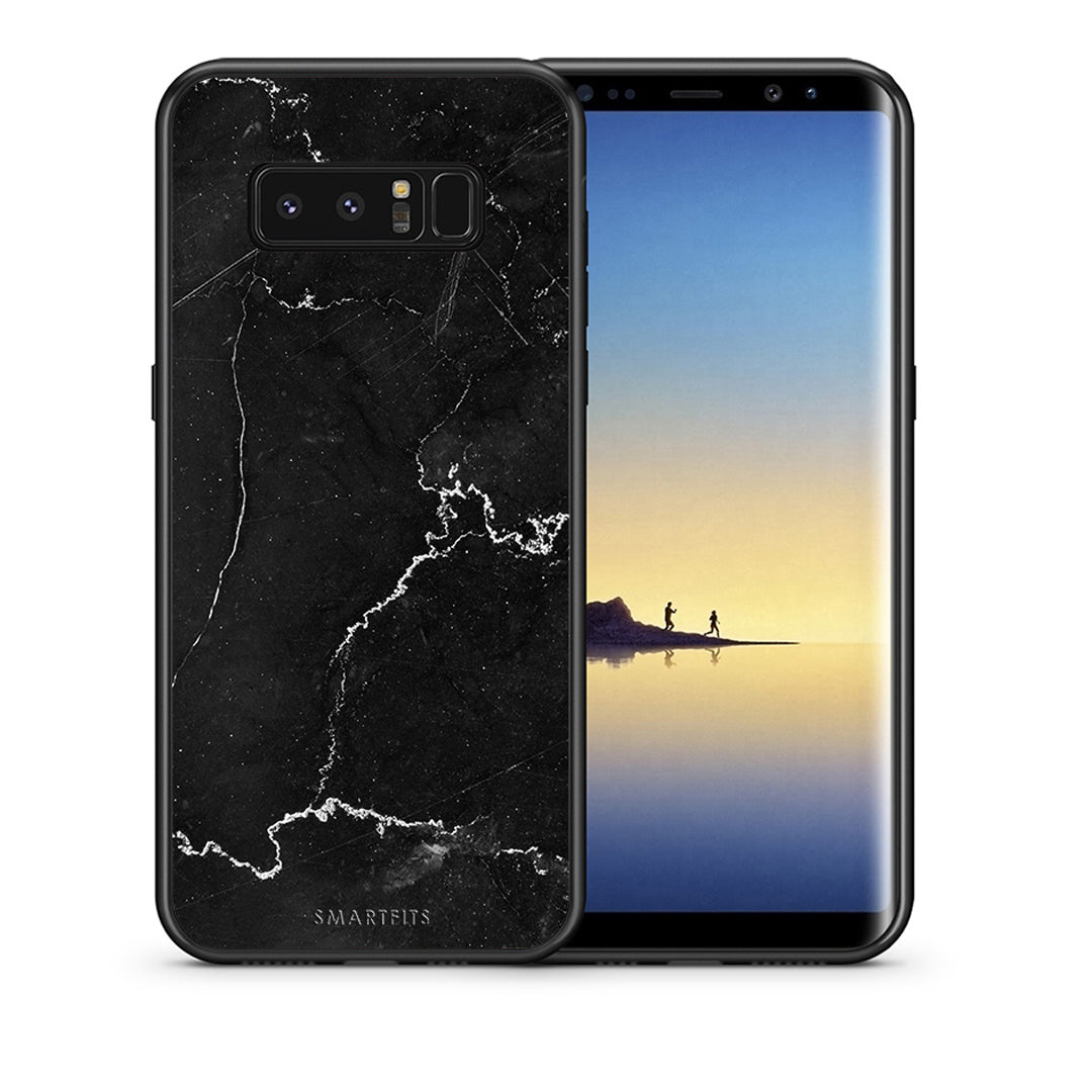 Θήκη Samsung Note 8 Marble Black από τη Smartfits με σχέδιο στο πίσω μέρος και μαύρο περίβλημα | Samsung Note 8 Marble Black case with colorful back and black bezels