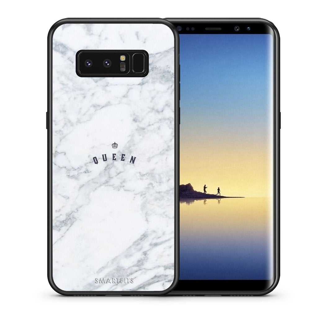 Θήκη Samsung Note 8 Queen Marble από τη Smartfits με σχέδιο στο πίσω μέρος και μαύρο περίβλημα | Samsung Note 8 Queen Marble case with colorful back and black bezels