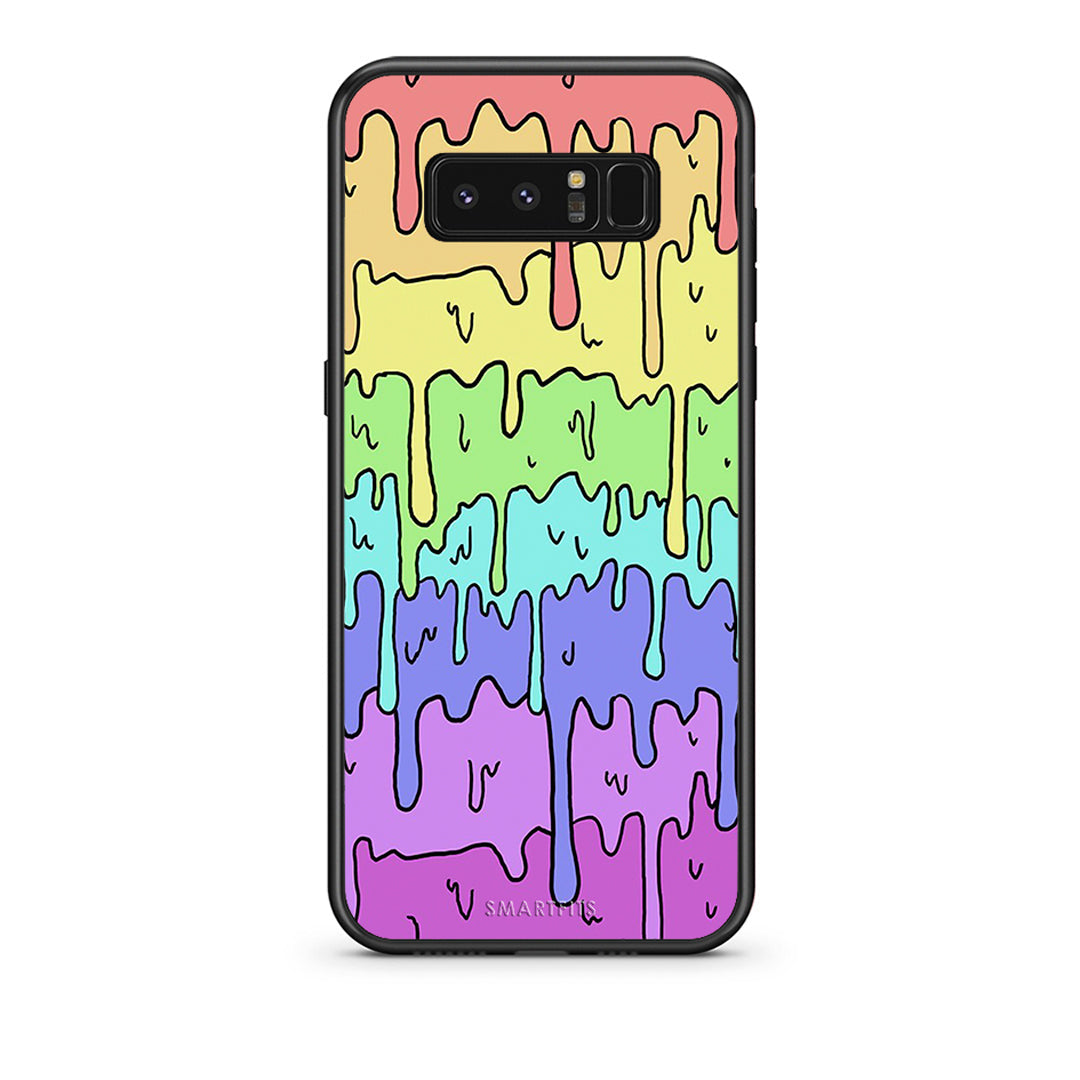 samsung note 8 Melting Rainbow θήκη από τη Smartfits με σχέδιο στο πίσω μέρος και μαύρο περίβλημα | Smartphone case with colorful back and black bezels by Smartfits