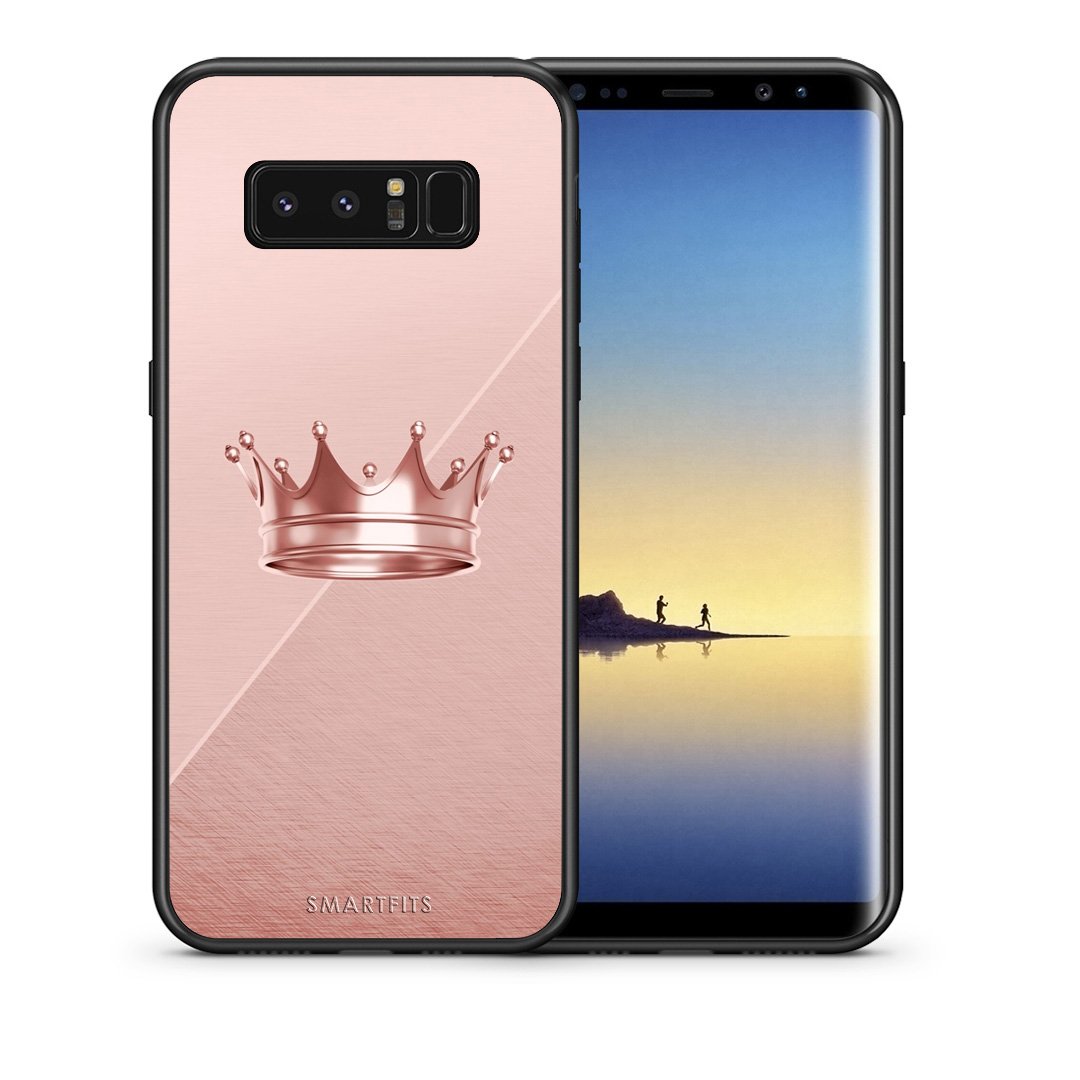 Θήκη Samsung Note 8 Crown Minimal από τη Smartfits με σχέδιο στο πίσω μέρος και μαύρο περίβλημα | Samsung Note 8 Crown Minimal case with colorful back and black bezels