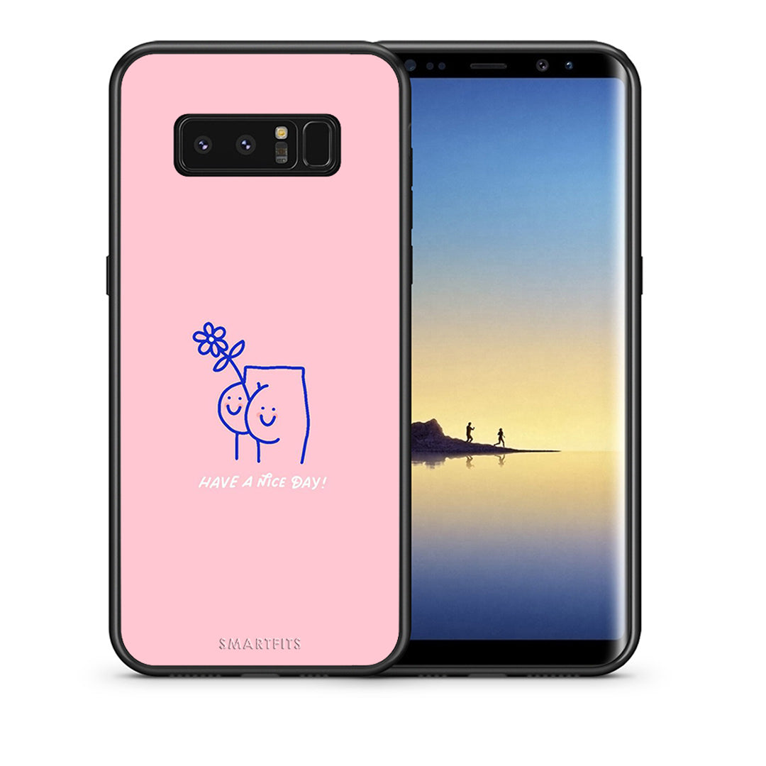 Θήκη Samsung Note 8 Nice Day από τη Smartfits με σχέδιο στο πίσω μέρος και μαύρο περίβλημα | Samsung Note 8 Nice Day case with colorful back and black bezels