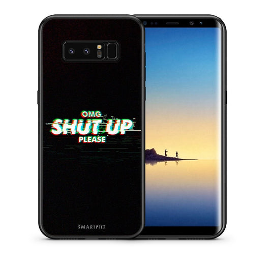 Θήκη Samsung Note 8 OMG ShutUp από τη Smartfits με σχέδιο στο πίσω μέρος και μαύρο περίβλημα | Samsung Note 8 OMG ShutUp case with colorful back and black bezels