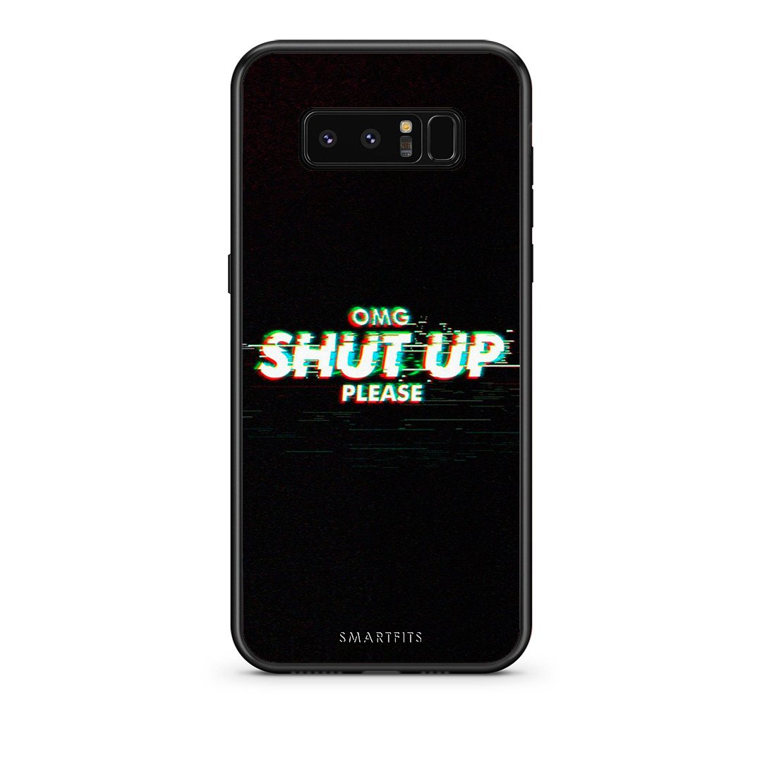 samsung note 8 OMG ShutUp θήκη από τη Smartfits με σχέδιο στο πίσω μέρος και μαύρο περίβλημα | Smartphone case with colorful back and black bezels by Smartfits