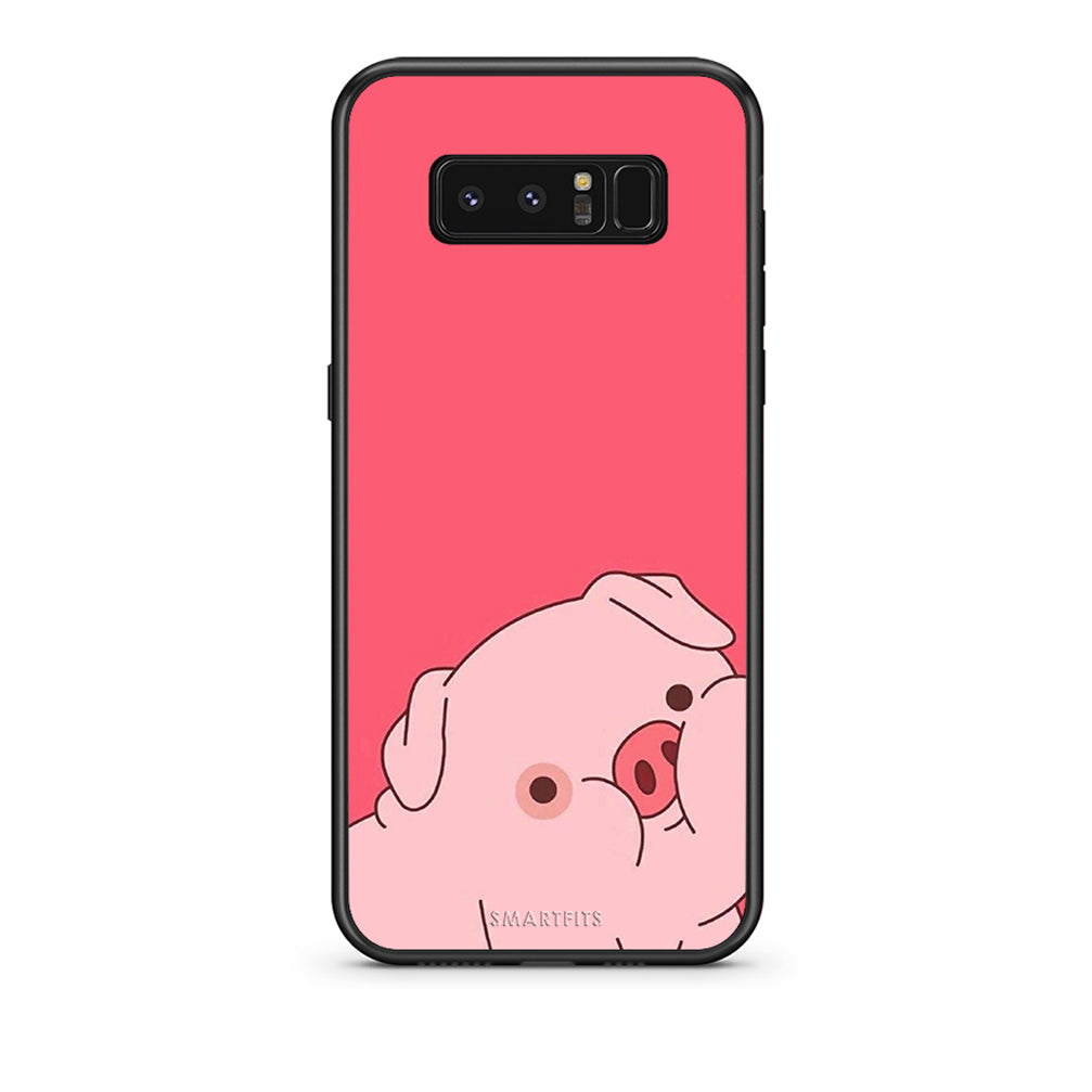 samsung note 8 Pig Love 1 Θήκη Αγίου Βαλεντίνου από τη Smartfits με σχέδιο στο πίσω μέρος και μαύρο περίβλημα | Smartphone case with colorful back and black bezels by Smartfits