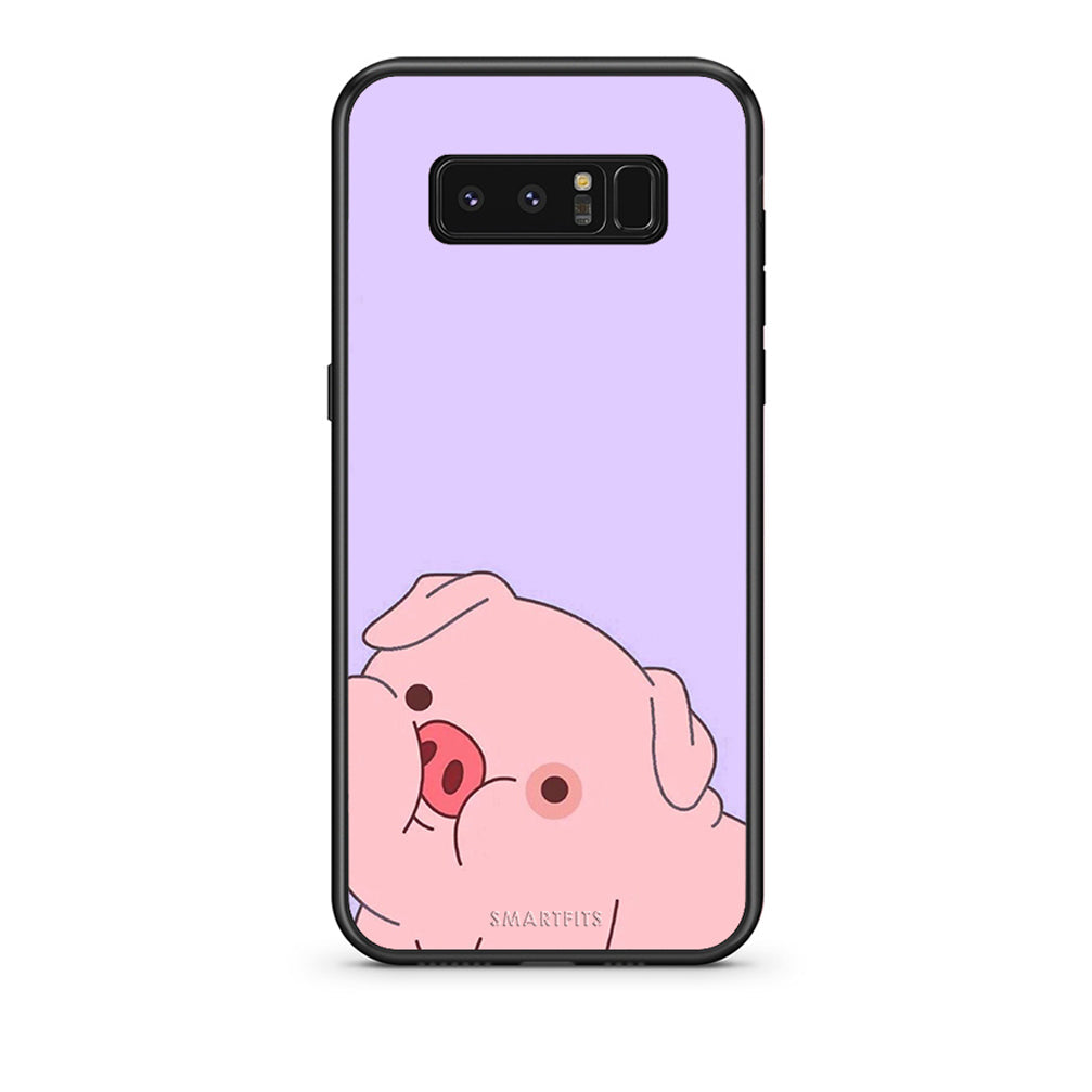 samsung note 8 Pig Love 2 Θήκη Αγίου Βαλεντίνου από τη Smartfits με σχέδιο στο πίσω μέρος και μαύρο περίβλημα | Smartphone case with colorful back and black bezels by Smartfits