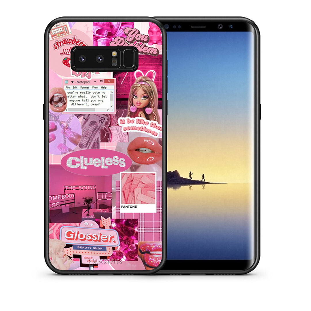 Θήκη Αγίου Βαλεντίνου Samsung Note 8 Pink Love από τη Smartfits με σχέδιο στο πίσω μέρος και μαύρο περίβλημα | Samsung Note 8 Pink Love case with colorful back and black bezels