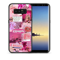 Thumbnail for Θήκη Αγίου Βαλεντίνου Samsung Note 8 Pink Love από τη Smartfits με σχέδιο στο πίσω μέρος και μαύρο περίβλημα | Samsung Note 8 Pink Love case with colorful back and black bezels